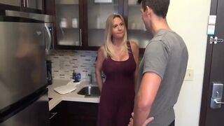 Sexy MOM with Big Boobs Sucks Big Dick and Gets Facial