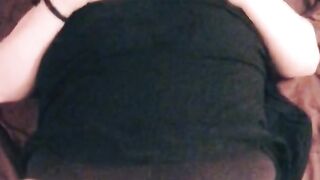 Long Haired Chubby Blonde Squirts all over her Wall Mounted Dildo Missionary