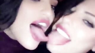 Tongue Action 2 Girls Share a VERY Passionate Kiss together