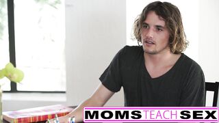 Hot Threesome for Stepmom and Young Schoolgirl