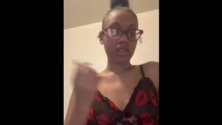 Cute Light Skin Ebony Giving JOI