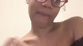 Cute Light Skin Ebony Giving JOI