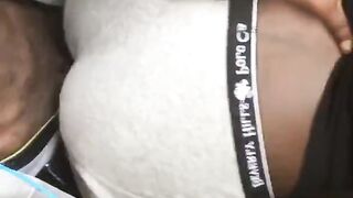 Thick Ebony Thot Gets BBC outside on Stairs