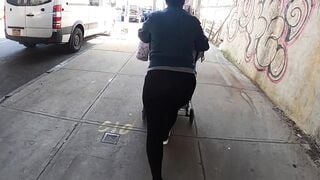 Wife doing Laundry in see through Leggings Visible Yellow Panties