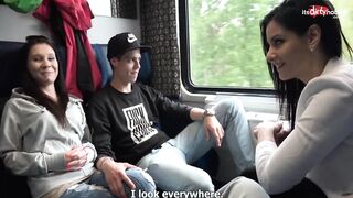 Hot Foursome Sex in Public TRAIN