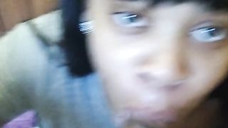 Ebony Sucking BBC Cumshot