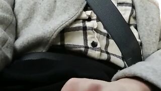 Dirty Redhead Masturbates in the back Seat