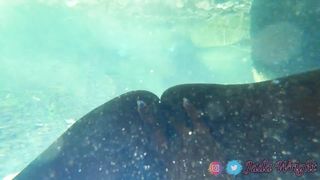 Jamaican Nymph Finger Fucks her Ass and Pussy Underwater - Anal Masturbation - Double Penetration