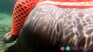 Jamaican Nymph Finger Fucks her Ass and Pussy Underwater - Anal Masturbation - Double Penetration