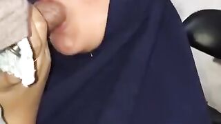 malay hijab sucking dick