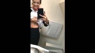 Naughty Amateur Stewardess having a Real Orgasms while Playing with Tight Pussy