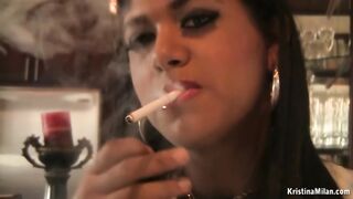 Smoking - BBW Kristina Milan Smoking Big Tits