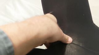 Boss Surprises Secretary and Cums on her Pantyhose