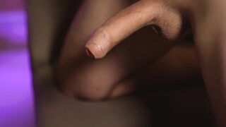 JERKING OFF MY UNCUT COCK & CUM WHILE WIFE AT WORK