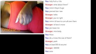 Omegle Black Girl Teases out her Huge Pierced Tits