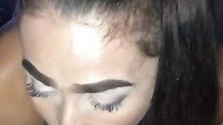 Trailer Trash Crack Head White Bitch Chokes Hard on Big Cock