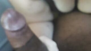 Neighbor Sucks the Cum out my BBC in the Car while her Husband inside