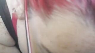 Neighbor Sucks the Cum out my BBC in the Car while her Husband inside