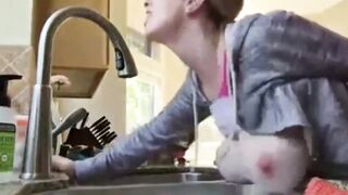 My best Friend let me Fuck his Mature WIfe in Kitchen