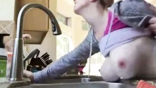 My best Friend let me Fuck his Mature WIfe in Kitchen