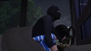 [the Sims 4] Hot Asian Teen Fucked by Burglar