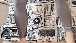 Horny and Desperately Wetting Gray Spandex