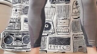 Horny and Desperately Wetting Gray Spandex