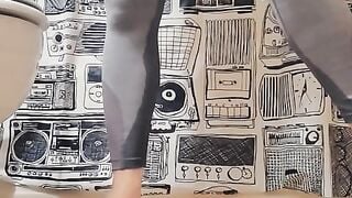 Horny and Desperately Wetting Gray Spandex