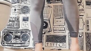 Horny and Desperately Wetting Gray Spandex