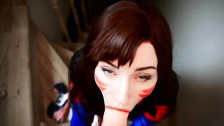 Sloppy Blowjob Coslpay D.VA (Deepthroat) MyKinkyDope