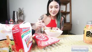 Big Titty Asian does ASMR Mukbang