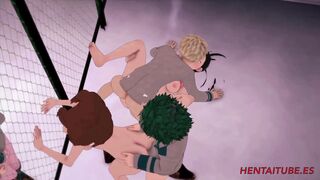 Boku no Hiro Hentai - Deku Fucks Uraraka, Bakugou Fucks Momo and Mineta and Ashido Show it