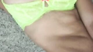 Hot Babe with Natural Tits Fingers herself