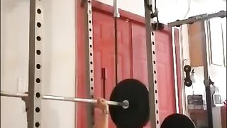 Fit MILF Working out Naked in Gym