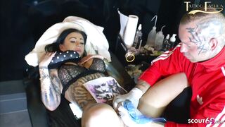 Rare Live Pussy Tattoo and Blowjob for German Teen Snowwhite