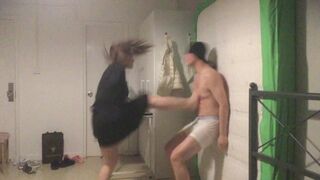 Deadly Front Push Kicks from Chinese Femdom Kongfu Mistress!