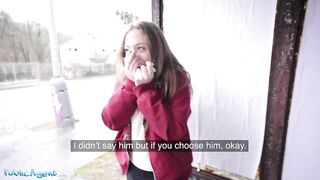 Public Agent Spanish Rocker Gives Blowjob Behind Bus Stop