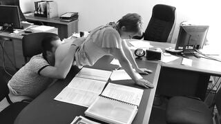 Boss Fucks my Wife at the Office on Hidden Cam. this Secretary is Real Slut
