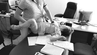 Boss Fucks my Wife at the Office on Hidden Cam. this Secretary is Real Slut