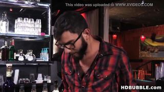 Big cocked bartender fucks a hot ebony chick - Aaliyah Hadid and Logan Long