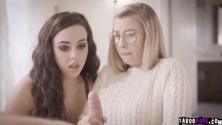 Watch these playful teen best friends Carolina Sweets and Whitney Wright  as they share and fuck with Carolinas stepbrother Lucas Frost.