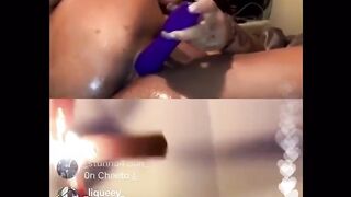 EBONY THOT PLAYS WITH HER TOYS ON RAPPER SWAG HOLLYWOOD INSTAGRAM LIVE