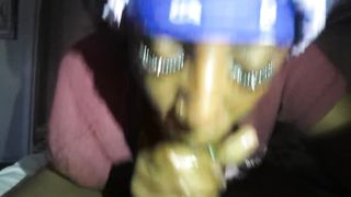 SUCKS FRUIT ROLL-UPS OFF DICK MAKES GUY BUST BIG NUT IN MOUTH