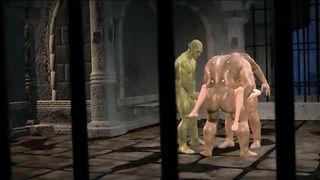 3D babe Trapped and fucked by monsters