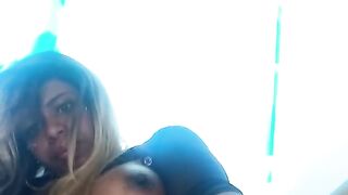 Latina Ebony with Blonde Hair and Pretty Pusy Plays with a Dildo on Bed and Gets her Pussy so Wet