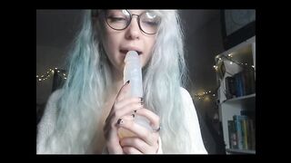 Cute Gamer Girl Shows Tits and Sucks Dildo + Sexy Strip Tease Dance | Crystal_Forest (2)