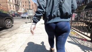 Quaratine Errand Run with Wife in see through Leggings and see thru Shirt