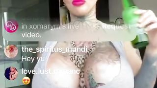 Huge Boobed Whore has a Nip Slip on Instagram Live (Mary Magdalene)