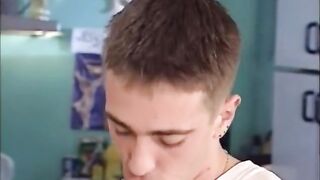 Fucking two MILFs in the kitchen