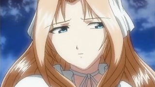 Shy medieval anime girl gets lesson in love